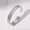 Stainless Steel Open Boyfriend Style Embossed Electroplated Bracelet