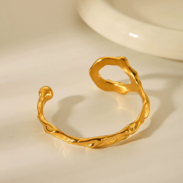 Stainless Steel Open Bracelet Electroplated Irregular Women's Fashion Bracelet