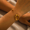 Stainless Steel Open Bracelet Electroplated Irregular Women's Fashion Bracelet