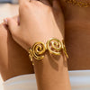 Stainless Steel Open Bracelet For Women Electroplated Jewelry