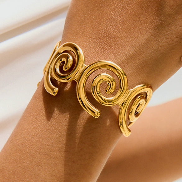 Stainless Steel Open Bracelet For Women Electroplated Jewelry