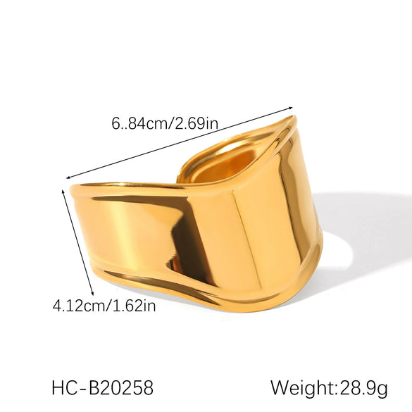 Stainless Steel Open Bracelet Ins Style Geometric Electroplating