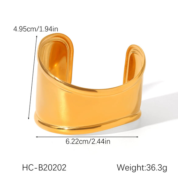 Stainless Steel Open Bracelet Ins Style Geometric Electroplating