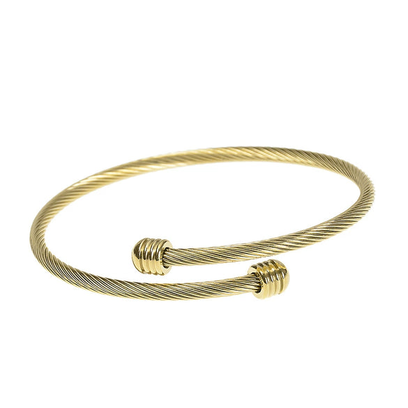 Stainless Steel Open Bracelet Metal Thread Ring Vacuum Furnace Plating Rose Gold Simple Geometric Style Jewelry