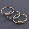Stainless Steel Open Bracelet Metal Thread Ring Vacuum Furnace Plating Rose Gold Simple Geometric Style Jewelry