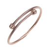 Stainless Steel Open Bracelet Metal Thread Ring Vacuum Furnace Plating Rose Gold Simple Geometric Style Jewelry