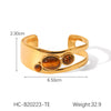 Stainless Steel Open Bracelet Set With Pearls And Tiger Eye Stone Ins Style Minimalist