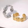 Stainless Steel Open Bracelet Simple Geometric 18K Goldplated Electroplated For Women