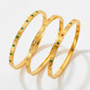Stainless Steel Open Bracelet With Plaid Inlaid Zircon Fashion Geometric Style Vacuum Electroplated