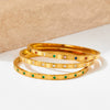Stainless Steel Open Bracelet With Plaid Inlaid Zircon Fashion Geometric Style Vacuum Electroplated