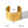 Stainless Steel Open Bracelet With Woven Pattern And Electroplating For Women Geometric Style