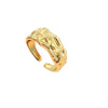 Stainless Steel Open Finger Ring And Metal Knock Pattern Bracelet With Heart Shape Natural Style Electroplating Treatment