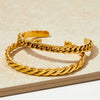 Stainless Steel Open Handmade Twist Bracelet With Vacuum Electroplating And Fine Polishing Fashion Ol Style