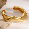 Stainless Steel Open Ring Bracelet With Geometric Style And Electroplating Treatment