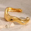 Stainless Steel Open Ring Bracelet With Geometric Style And Electroplating Treatment