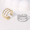 Stainless Steel Open Ring For Women Fresh Style Electroplating