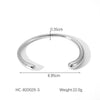 Stainless Steel Open Ring For Women Set With Diamonds Geometric Style