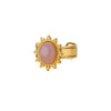 Stainless Steel Open Ring For Women With Natural Stone And 18K Gold Plated Electroplating Jewelry
