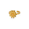 Stainless Steel Open Ring For Women With Natural Stone And 18K Gold Plated Electroplating Jewelry