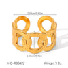 Stainless Steel Open Ring Geometric Design 18K Goldplated Hand Jewelry For Women