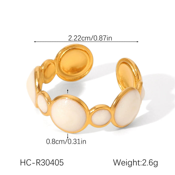 Stainless Steel Open Ring Geometric Design 18K Goldplated Hand Jewelry For Women