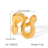 Stainless Steel Open Ring Geometric Design 18K Goldplated Hand Jewelry For Women