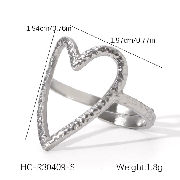 Stainless Steel Open Ring Geometric Design 18K Goldplated Hand Jewelry For Women