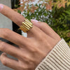 Stainless Steel Open Ring Geometric Drop Shape Electroplated Women's Hand Jewelry