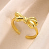 Stainless Steel Open Ring With Cross Bow Star Moon Design Electroplated Unisex Ladies Ring