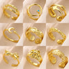Stainless Steel Open Ring With Cross Bow Star Moon Design Electroplated Unisex Ladies Ring