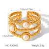 Stainless Steel Open Ring Women's Hand Jewelry Geometric Style Electroplated