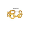 Stainless Steel Open Ring Women's Retro Exaggerated Geometric Electroplated