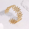 Stainless Steel Open Sun Bracelet With Spiral Design Electroplated Minimalist High End Style For Women