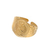Stainless Steel Opening Adjustable Women's Queen Head Ring British Retro Style Electroplated