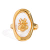 Stainless Steel Opening Ring With Animal Zodiac Pattern Electroplated For Women
