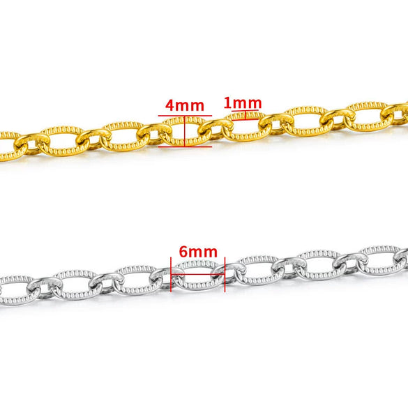 Stainless Steel Oshaped Cross Chain Jewelry Chain Electrolytic Brightening Diy Necklace Bracelet