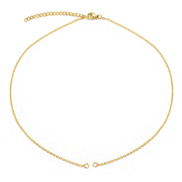 Stainless Steel Oshaped Cross Half Chain Broken Cuban Chain Hanging Double Ring Chain Cartoon Geometric Diy Jewelry Accessories Necklace With Electroplating
