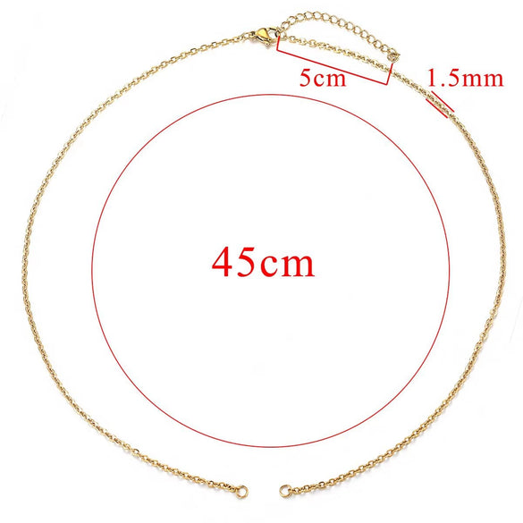 Stainless Steel Oshaped Cross Half Chain Broken Cuban Chain Hanging Double Ring Chain Cartoon Geometric Diy Jewelry Accessories Necklace With Electroplating