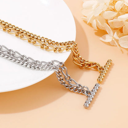 Stainless Steel Ot Buckle Thick Chain Double Layer Bracelet Wholesale Jewelry Gooddiy