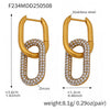 Stainless Steel Oval Double Ring Ear Buckle Fashion Personality Geometric Pattern Earrings With Electroplating For Women