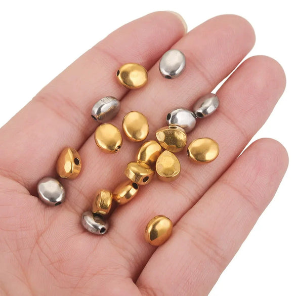 Stainless Steel Oval Drop And Curved Electroplated Spacer And Positioning Beads For Diy Jewelry Accessories