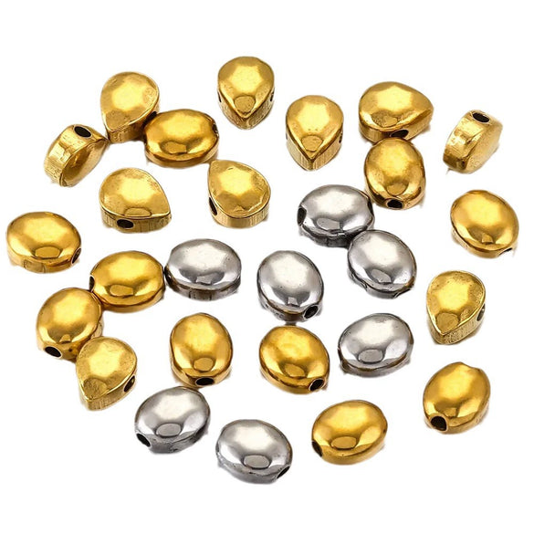 Stainless Steel Oval Drop And Curved Electroplated Spacer And Positioning Beads For Diy Jewelry Accessories