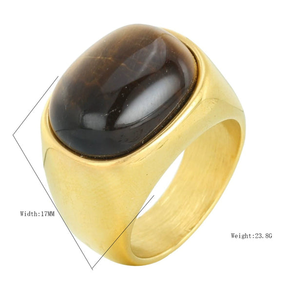 Stainless Steel Oval Geometric Style Polished Ring For Men And Women