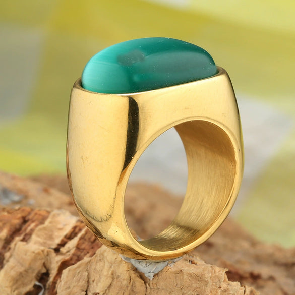 Stainless Steel Oval Geometric Style Polished Ring For Men And Women