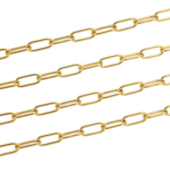 Stainless Steel Oval Hip Hop Necklace Chain With Electroplating Process