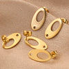Stainless Steel Oval Hollow Fashion Geometric Electroplated Earrings Jewelry Accessories Diy Making Supplies
