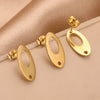 Stainless Steel Oval Hollow Fashion Geometric Electroplated Earrings Jewelry Accessories Diy Making Supplies