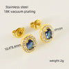 316L Stainless Steel Oval Inlaid Zircon Electroplating Women's Earrings