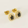 316L Stainless Steel Oval Inlaid Zircon Electroplating Women's Earrings