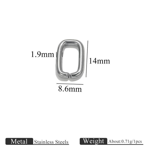 Stainless Steel Oval Melon Seed Jewelry Buckle Necklace Diy Handmade Electroplated Semi Finished Pendant Jewelry Accessories
